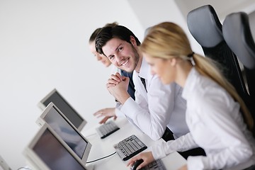 Image showing business people group working in customer and help desk office