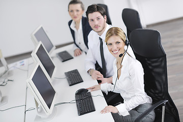 Image showing business people group working in customer and help desk office