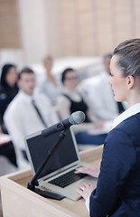 Image showing business woman giving presentation