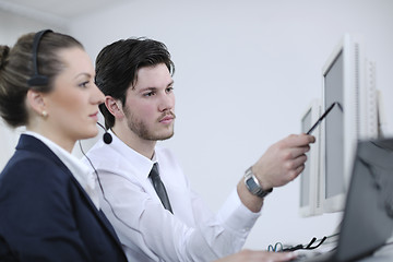 Image showing business people group working in customer and help desk office