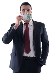 Image showing Business man holding money