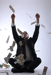 Image showing Business man holding money