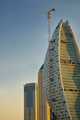 Image showing Construction site with crane