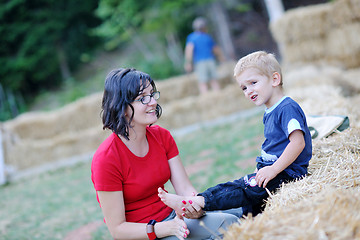 Image showing woman and child have fun outdoor