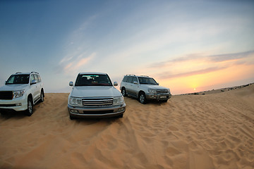 Image showing desert safari vehicles