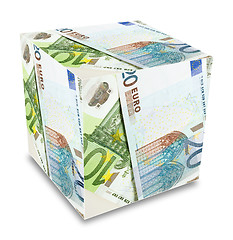 Image showing Euro banknotes cube concept