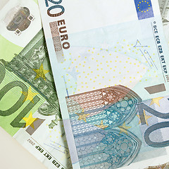 Image showing Euro banknotes arranged in background