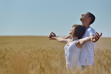 Image showing happy couple in wheat field