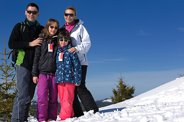 Image showing portrait of happy young family at winter