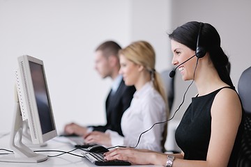 Image showing business people group working in customer and help desk office