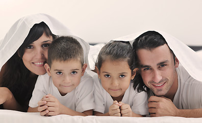 Image showing happy young Family in their bedroom