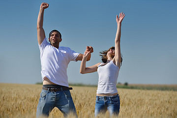 Image showing happy couple in wheat field