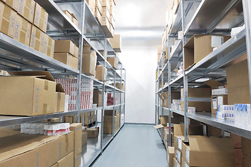 Image showing medical factory  supplies storage indoor