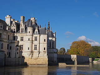 Image showing Chenonceau castle in fall , Loire valley , France