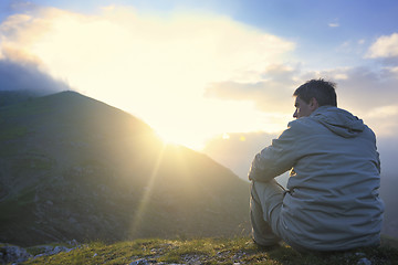 Image showing fresh sunrise at mountain