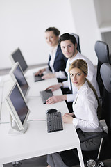 Image showing business people group working in customer and help desk office