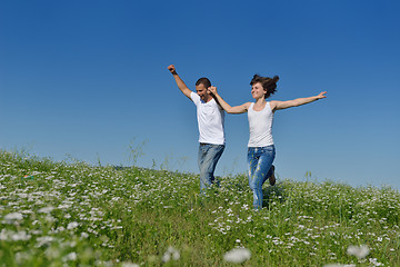 Image showing happy couple in wheat field