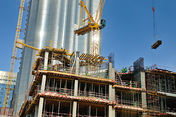 Image showing Construction site with crane