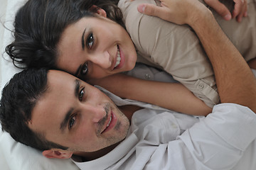 Image showing happy young couple relax at home