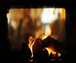 Image showing fireplace flame background