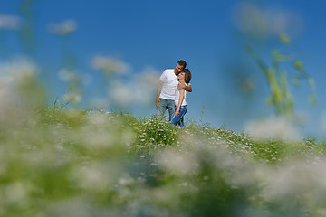 Image showing happy couple in wheat field