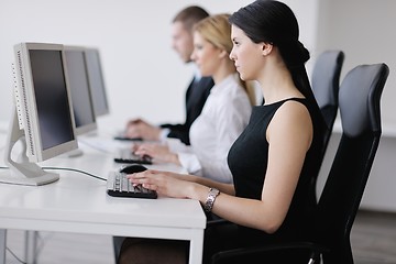 Image showing business people group working in customer and help desk office