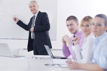 Image showing Senior business man giving a presentation