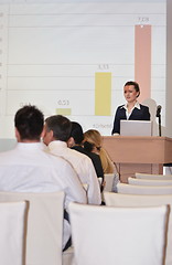 Image showing business woman giving presentation