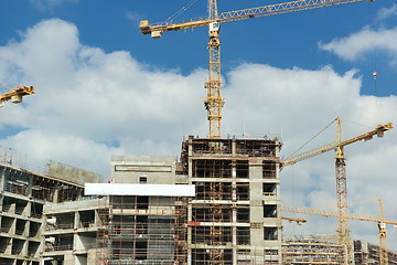 Image showing Construction site with crane