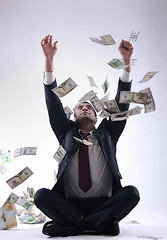 Image showing Business man holding money