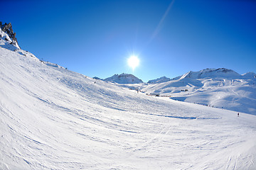 Image showing High mountains under snow in the winter