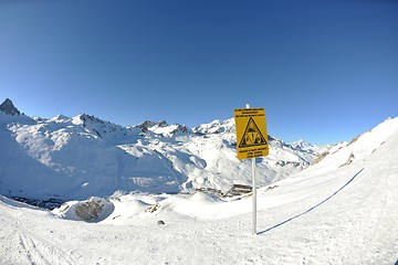 Image showing High mountains under snow in the winter