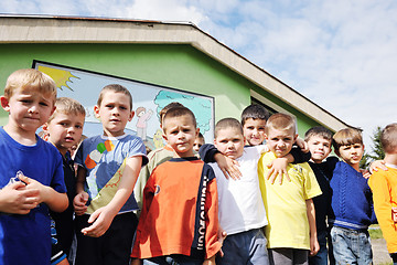 Image showing preschool  kids outdoor have fun