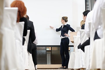 Image showing business woman giving presentation