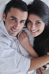 Image showing happy young couple relax at home