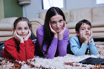 Image showing happy young family have fun at home