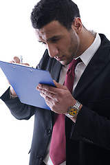 Image showing business man trying to read