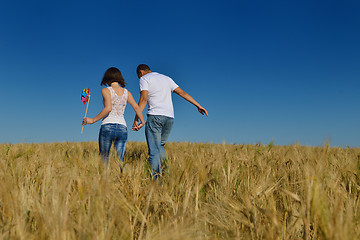 Image showing happy couple in wheat field