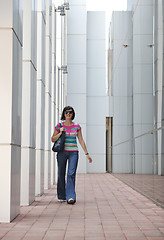 Image showing beautiful young woman in the city