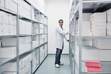 Image showing medical factory  supplies storage indoor