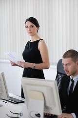 Image showing business people group working in customer and help desk office