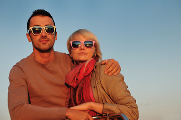 Image showing couple in love  have romantic time on boat