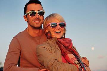 Image showing couple in love  have romantic time on boat