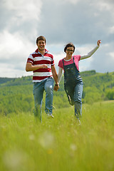 Image showing romantic young couple in love together outdoor