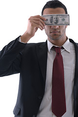 Image showing Business man holding money