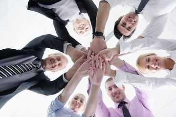 Image showing business people group joining hands