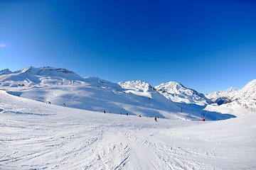 Image showing High mountains under snow in the winter