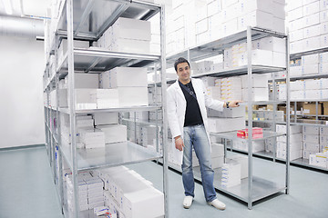 Image showing medical factory  supplies storage indoor