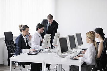 Image showing business people group working in customer and help desk office