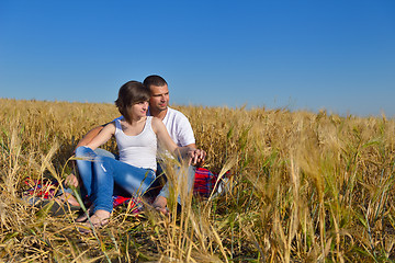 Image showing happy couple in wheat field